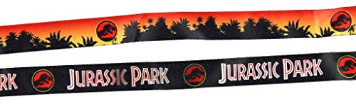 Bioworld Jurassic Park Logo Lanyard Keychain ID Holder Logo Rubber Charm and Sticker - Image 3