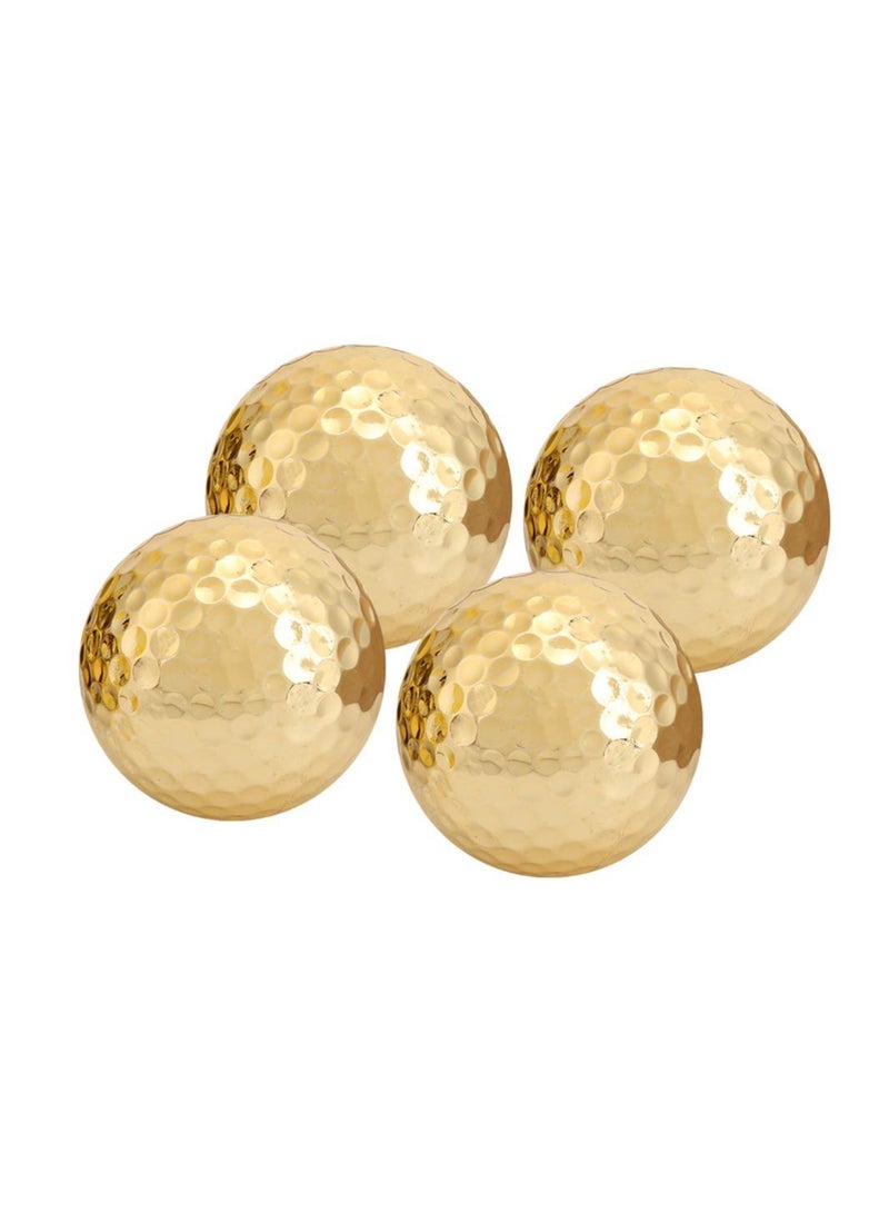 SYOSI Golden Golf Balls, 4Pcs Gold Plating Double Layer Golf Ball, Golf Balls Bulk, Golf Ball Accessory for Golf Clubs Golfers Lovers Beginners Golf Practicing - Image 1