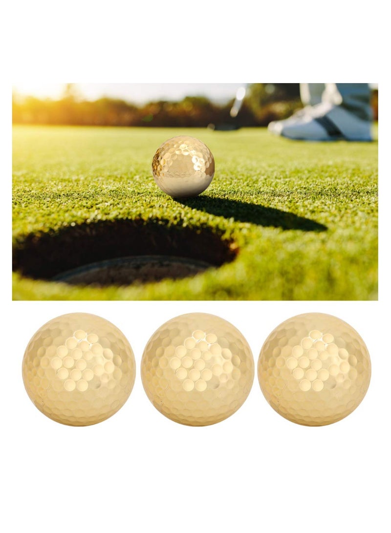 SYOSI Golden Golf Balls, 4Pcs Gold Plating Double Layer Golf Ball, Golf Balls Bulk, Golf Ball Accessory for Golf Clubs Golfers Lovers Beginners Golf Practicing - Image 2