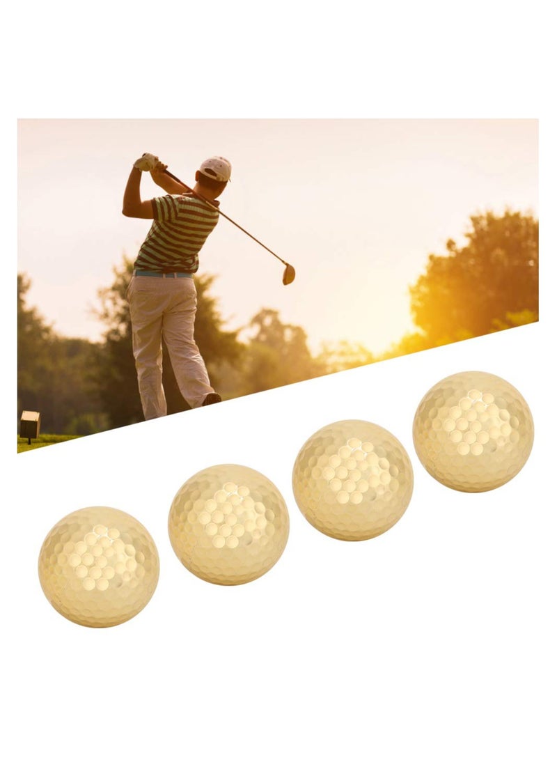 SYOSI Golden Golf Balls, 4Pcs Gold Plating Double Layer Golf Ball, Golf Balls Bulk, Golf Ball Accessory for Golf Clubs Golfers Lovers Beginners Golf Practicing - Image 3