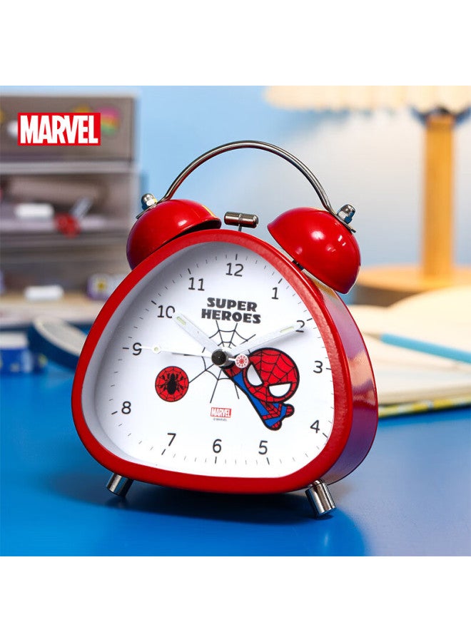 Disney Disney Children's Alarm Clock Student Special Wake-up Artifact Silent Bedside Clock Night Light Double Bell Large Volume Cartoon Boys And Girls Desktop Alarm Clock Marvel Spider-man - Image 1