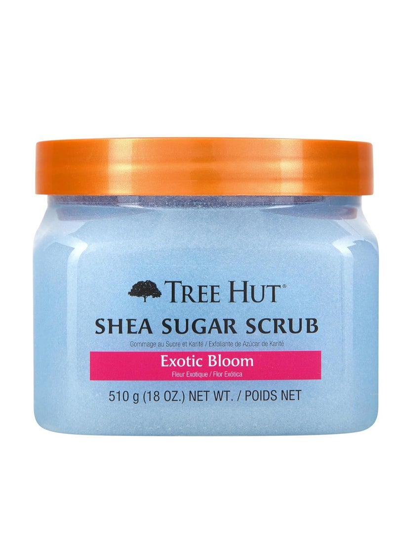 Tree Hut Tree Hut Exotic Bloom Shea Sugar Scrub | Exfoliating Body Scrub Removes Dead, Dry Skin for a Soft & Hydrated Feel | Nourishing Essential Body Care | 18 fl oz.  - Image 1