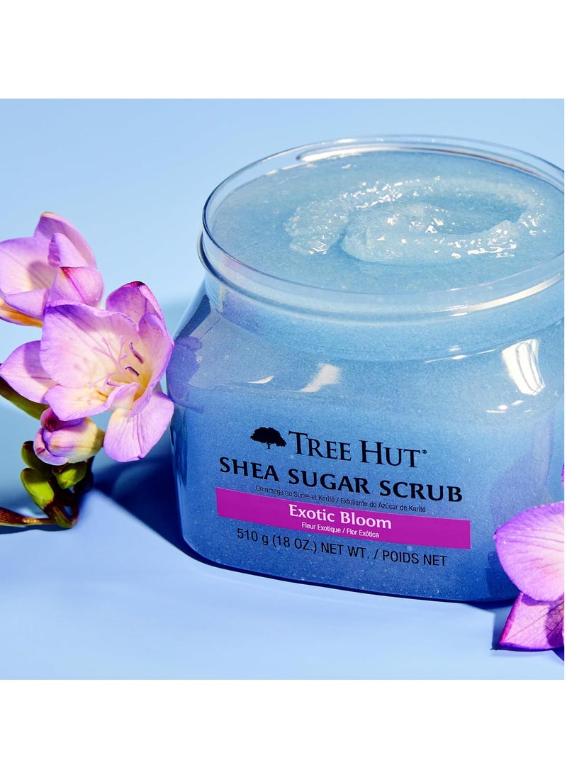 Tree Hut Tree Hut Exotic Bloom Shea Sugar Scrub | Exfoliating Body Scrub Removes Dead, Dry Skin for a Soft & Hydrated Feel | Nourishing Essential Body Care | 18 fl oz.  - Image 2