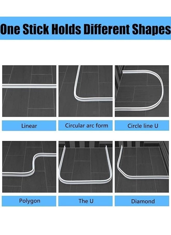 Generic 39in Collapsible Threshold Water Dam Barrier for Bathroom, Silicone Self-Adhesive Shower Edge Water Barrier Stopper Water Retaining Strip,Shower Water Blocker Retention System,Dry and Wet Separation for Bathroom and Countertop Sink,Water Flow Block Seal Strip  - Image 5