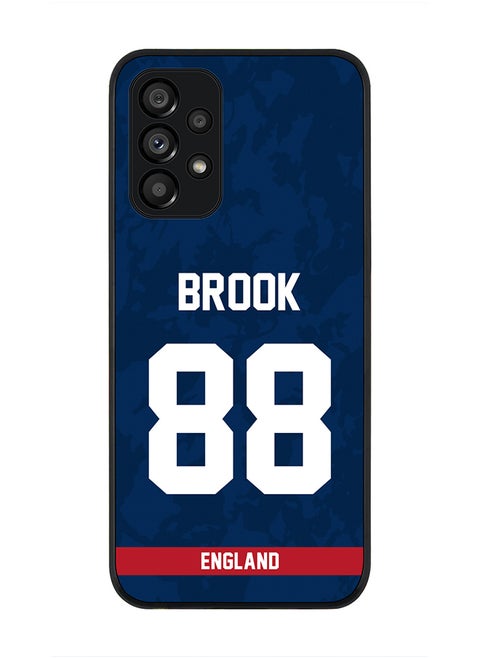 Rugged Black Edge Case for Samsung Galaxy A23 (LTE / 4G), Slim fit Soft Case Flexible thin Cover - Player Name - Harry Brook, Jersey Number- 88