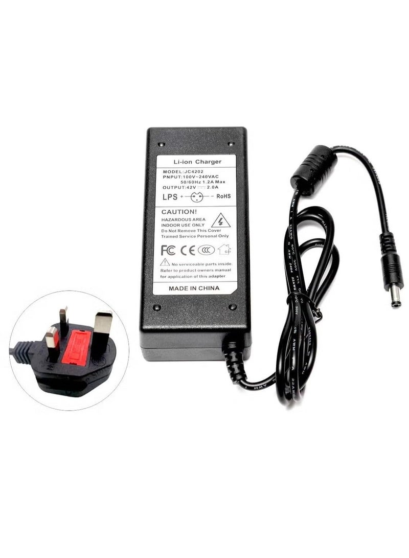 أيون الليثيوم محول شاحن سكوتر كهربائي 42V 2A - شاحن بطارية سريع عالمي لشيومي ميجيا M365، نينبوت ES1، ES2، وغيرها من السكوترات الكهربائية، شحن عالي السرعة، متين وموثوق - Image 3