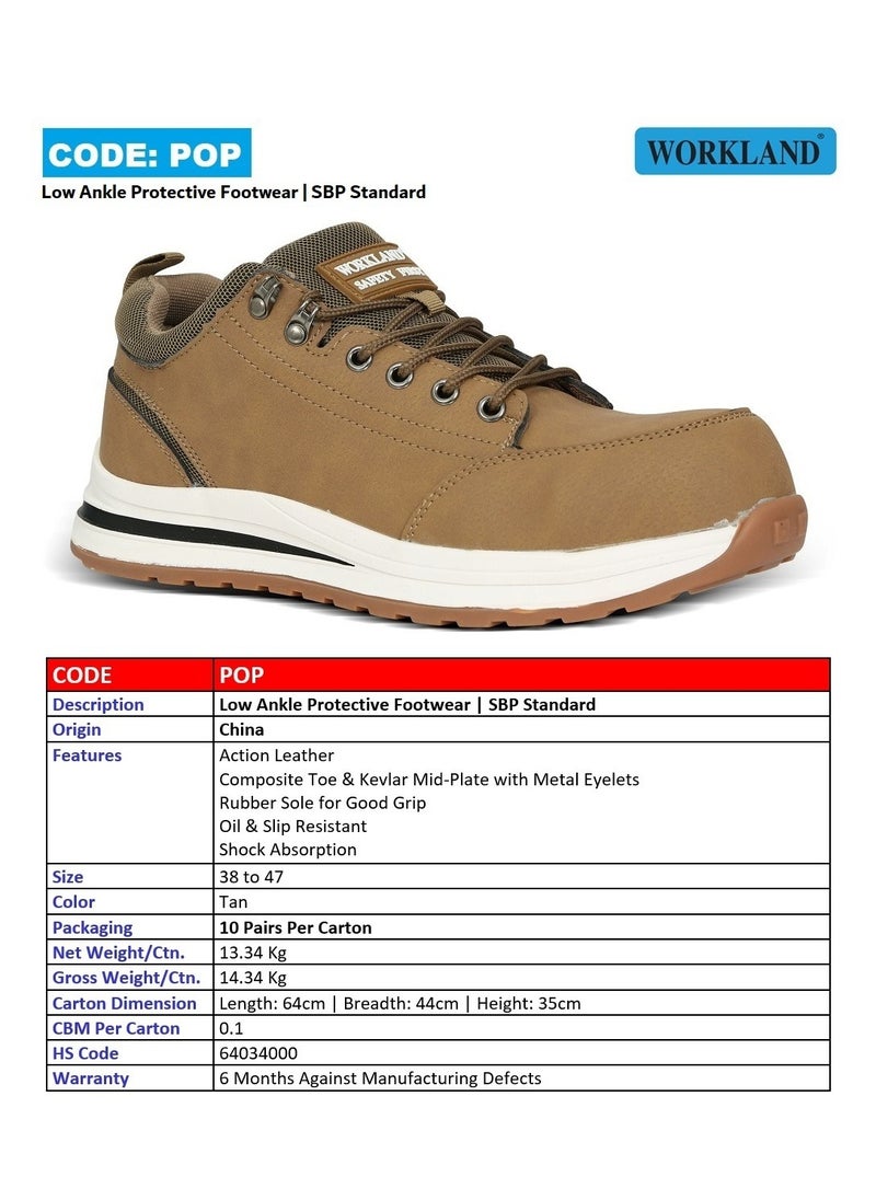 Vaultex - Workland Low Ankle Composite Toe Safety Shoe, Tan - Image 1