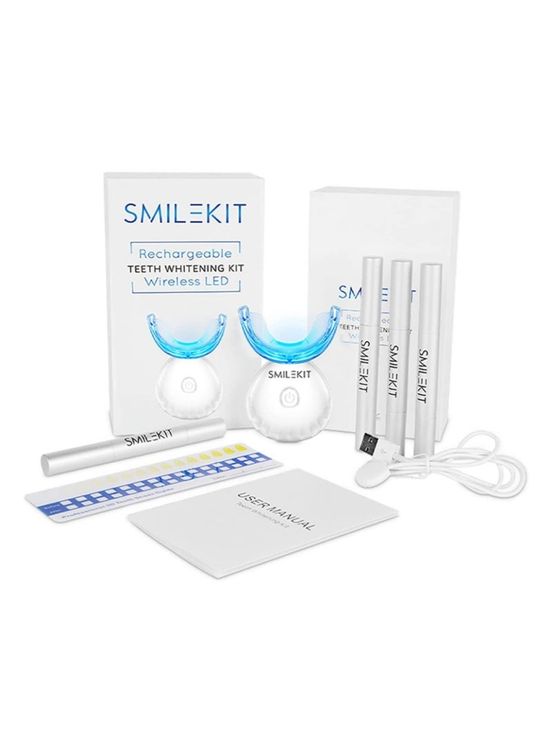 SMILEKIT Teeth Whitening Kit with LED Light Teeth Whitening Gel Pen Mouth Tray, Hydrogen Carbamide Peroxide for Sensitive Teeth, LED Light Tooth Whitener, Teeth Stain Remover to Whiten Teeth - Image 3