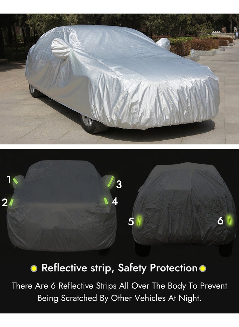 SUPER 5 Car Cover for Sedan/​SUV/Hatchback, Full Exterior Covers with Reflective Strips, UV Sunscreen Protection Dustproof Waterproof Scratch-Resistan, All Weather Full Cover - Image 4