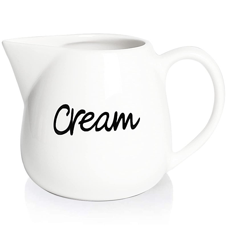 ONTUBE ONTUBE Porcelain Creamer Ceramics Milk Creamer Pitcher 12OZ White 