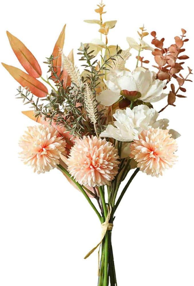 UREVO Artificial Wedding Bouquet Champagne Rose Bridal Bouquet - Image 1