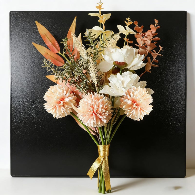 UREVO Artificial Wedding Bouquet Champagne Rose Bridal Bouquet - Image 4