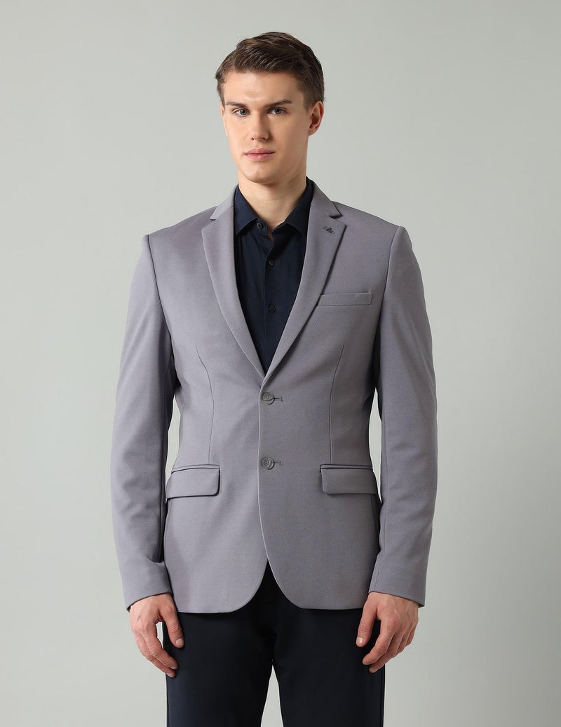 Arrow Men's Solid Full Sleeves Regular Fit Notch Lapel Collar Polyester Blazer Grey - Image 3
