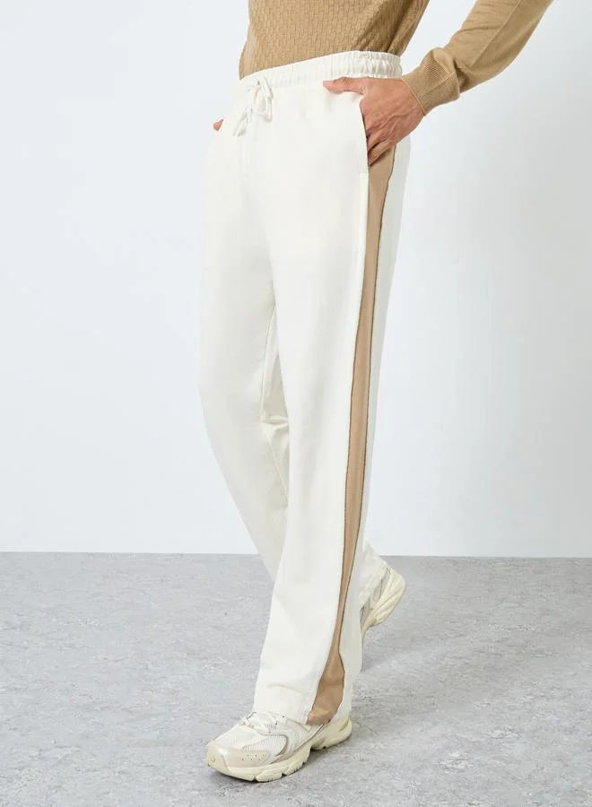 Styli Cream Side Panel Oversized Joggers