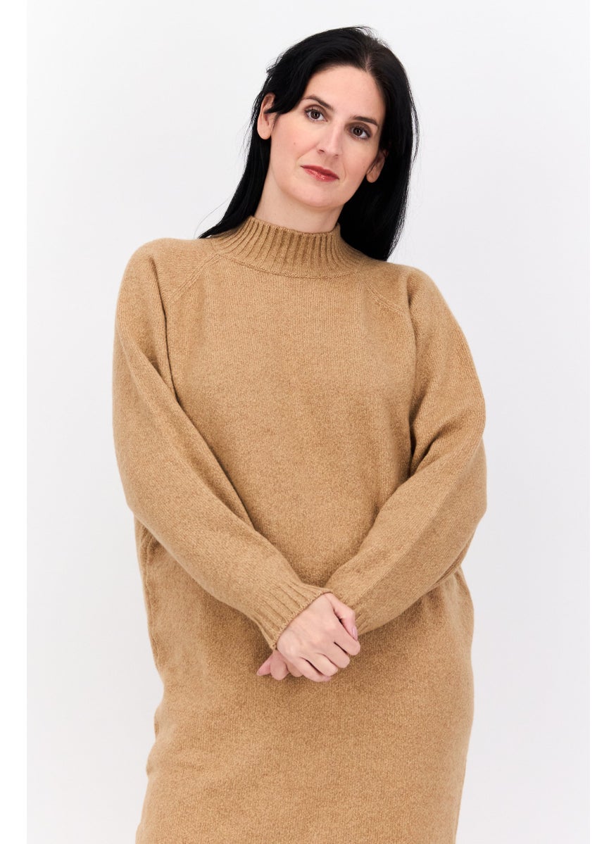 HUGO BOSS Women Heather Sweater Dress, Sand Brown  - Image 2