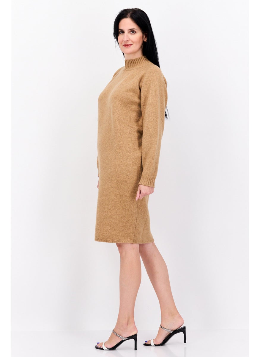 HUGO BOSS Women Heather Sweater Dress, Sand Brown  - Image 4