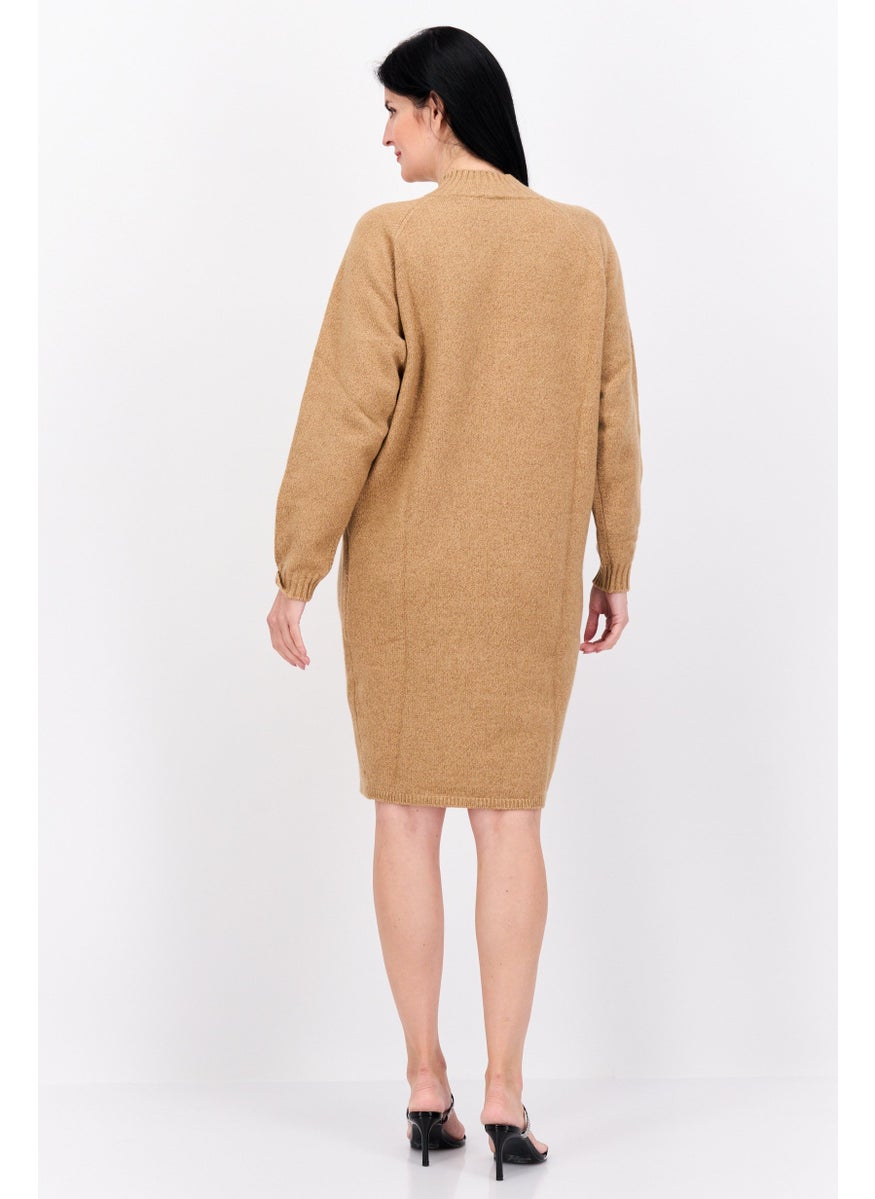 HUGO BOSS Women Heather Sweater Dress, Sand Brown  - Image 3
