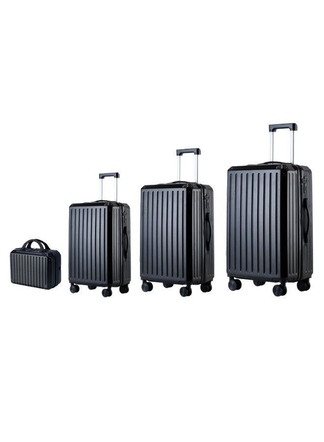 XiuWoo Luggage Set 4 Piece Suitcase Set,14 20 24 28 inch luggage with spinner wheels hard shell luggage sets with TSA Lock Lightweight Luggage Set for Women man PC hard shell suitcases sturdy durable,Black - Image 2