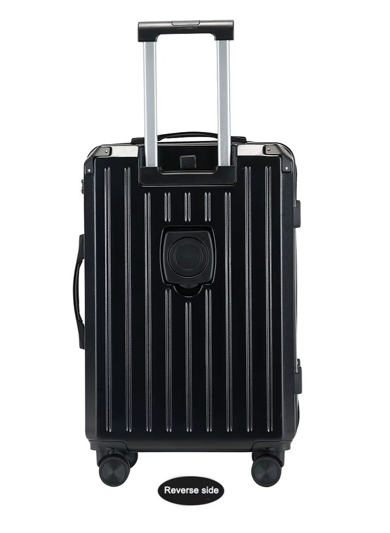 XiuWoo Luggage Set 4 Piece Suitcase Set,14 20 24 28 inch luggage with spinner wheels hard shell luggage sets with TSA Lock Lightweight Luggage Set for Women man PC hard shell suitcases sturdy durable,Black - Image 5