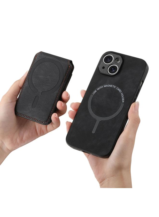 erorex Case For iPhone 12 Pro Retro Splitable Magnetic Stand Card Bag Leather Phone Case - Image 3