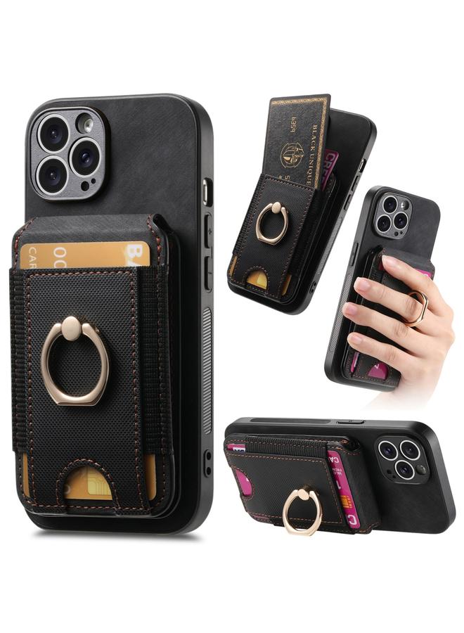erorex Case For iPhone 12 Pro Retro Splitable Magnetic Stand Card Bag Leather Phone Case - Image 1