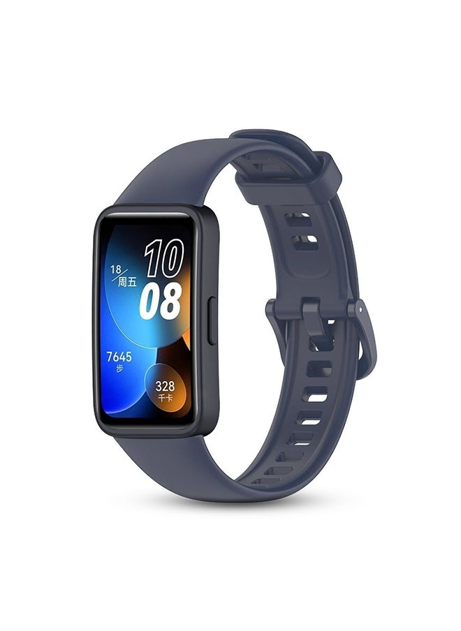 O Ozone Silicone Straps Compatible with Huawei Band 8 | Huawei Band 9, Soft Silicone Replacement Band Adjustable Strap with Clasp for Women Men- Midnight Blue  - Image 1