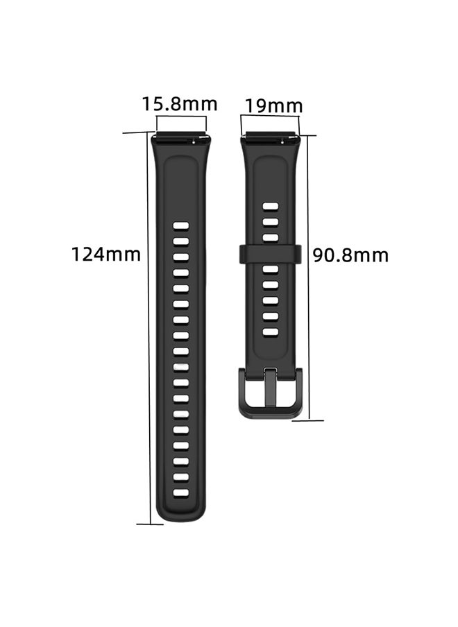 O Ozone Silicone Straps Compatible with Huawei Band 8 | Huawei Band 9, Soft Silicone Replacement Band Adjustable Strap with Clasp for Women Men- Midnight Blue  - Image 4