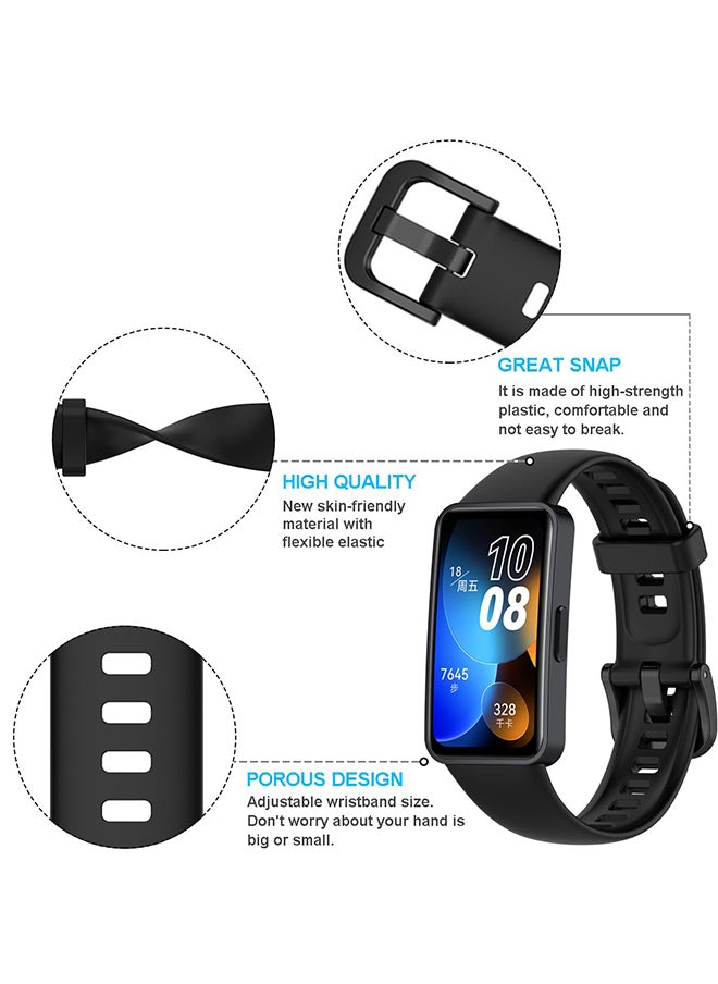O Ozone Silicone Straps Compatible with Huawei Band 8 | Huawei Band 9, Soft Silicone Replacement Band Adjustable Strap with Clasp for Women Men- Midnight Blue  - Image 2