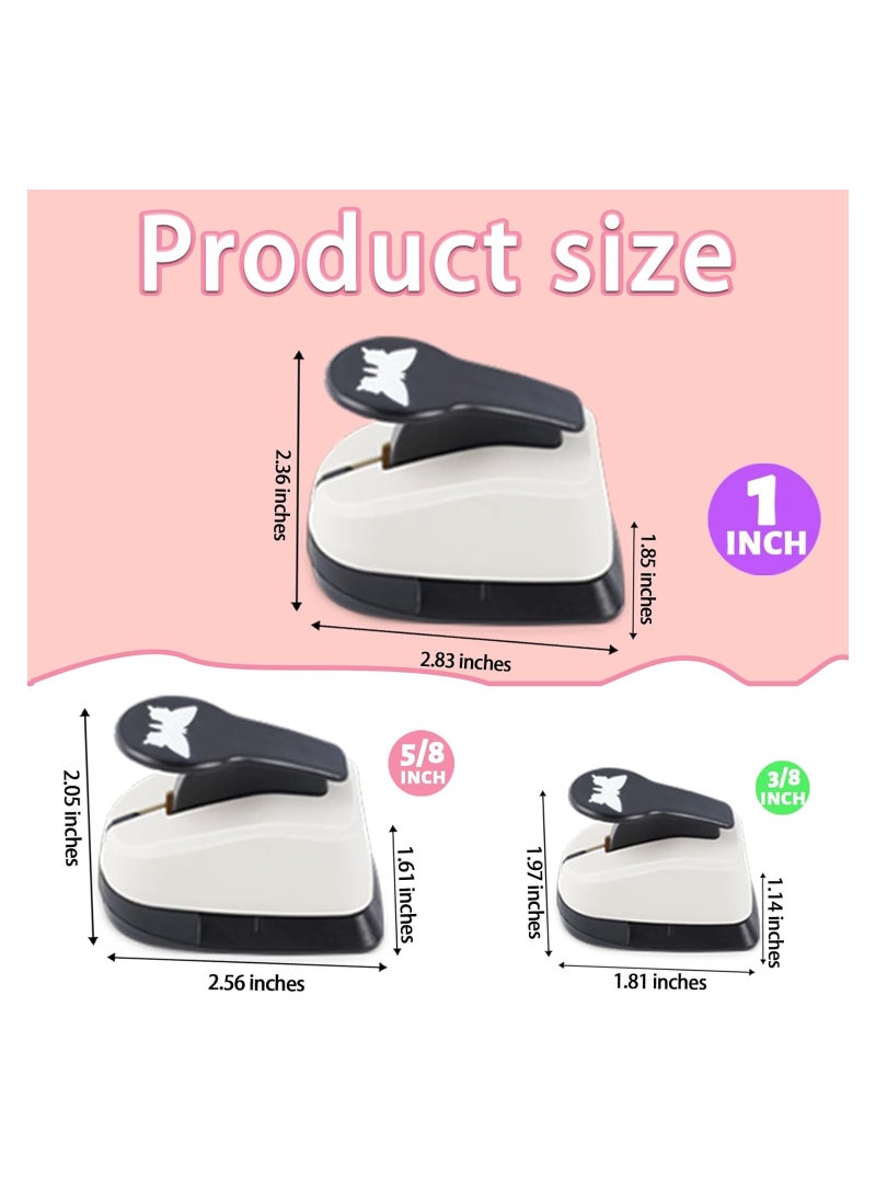 KASTWAVE - Butterfly Punch, Butterfly Hole Punch, Butterfly Paper Punch, Hole Puncher for Paper Crafts, Cardstock, Scrapbooks, 1 inch, 5/8 inch, 3/8 inch Paper Punches for Crafting - Image 1