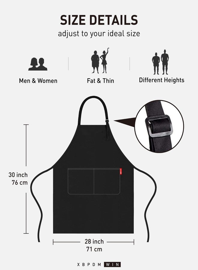 XBPDMWIN Funny Aprons for Men - BBQ King - Black Adjustable Kitchen BBQ Chef Apron for Men with 2 Pockets Waterproof and Oilproof - Mens Apron Cooking Gift for Father’s Day/Birthday - Image 3