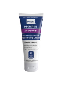 MG217 MG217 Medicated Moisturizing Psoriasis Cream with 3% Salicylic Acid, Multi-Symptom, Fragrance Free, 3.5 Fl Oz 
