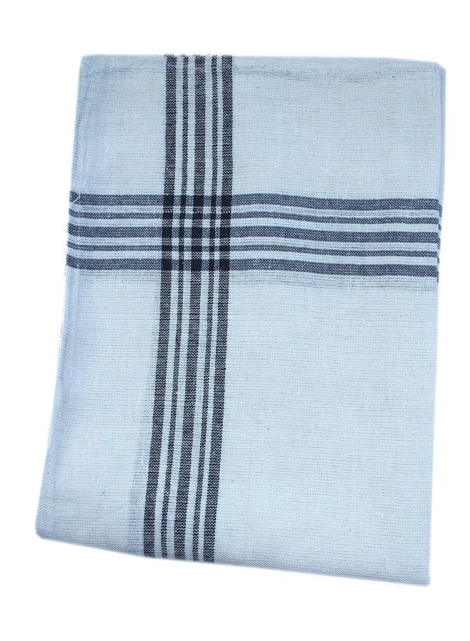 Space Fly, Highly Absorbent Big Size 21X21inch 100% Cotton Multipurpose Kitchen, Chapatis Napkin and Cleaning, Cloth, Duster (10 Pieces_White, Blue Striped) - Image 3