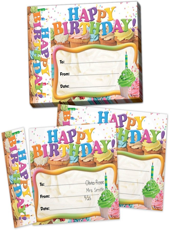 Edupress Happy Birthday Cupcakes Bookmark Awards (EP63024) - Image 1