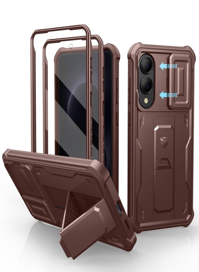 ديكسنور جراب Dexnor لهاتف Samsung Galaxy S25 Edge مع غطاء كاميرا منزلق مدمج وواقي شاشة ومسند، جراب متين مقاوم للصدمات يغطي كامل هيكل الهاتف - أحمر - Image 1