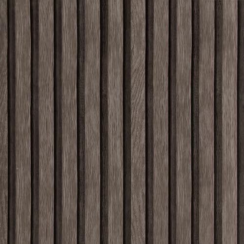 Yun-aeon Natural Wood Peel and Stick Wallpaper Wood Slats - 17.3"x 160" Dark Brown Self-Adhesive Waterproof Vinyl Removable Wall Paper for Wall Decor Bedroom - Image 1