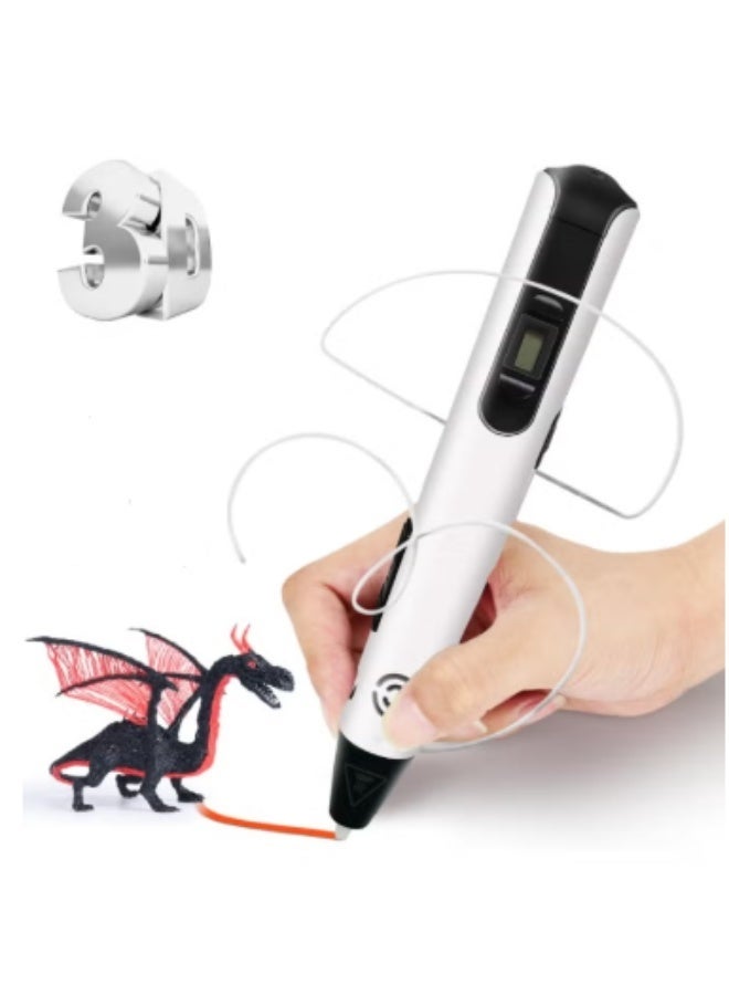 قلم ثلاثي الأبعاد للأطفال، قلم طباعة ثلاثية الأبعاد مع عبوات إعادة تعبئة خيوط PLA، مجموعة أدوات الرسم والحرف اليدوية باستخدام قلم طابعة ثلاثية الأبعاد، لعبة رسم جرافيتي ثلاثية الأبعاد، هدية فنية رائعة وممتعة للأولاد والبنات والمراهقين (NP100، أبيض) - Image 1