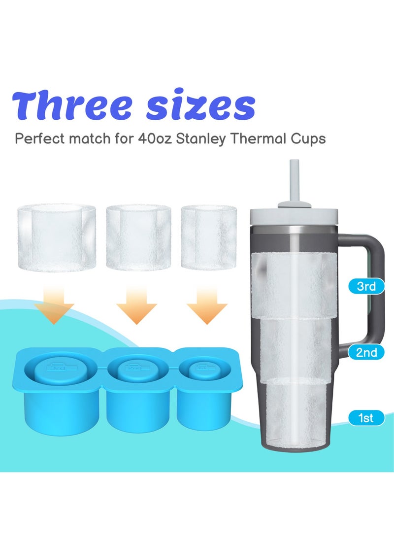 TEAM LUXURY - Stanley Ice Mold, Tumbler Ice Trays For Freezer With Lid, Silicone Round Ice Cube Mold For 40 Oz Tumbler Cup, Silicone Ice Cube Tray With Lid And Bin, Reusable Ice Cube Trays, Whiskey Ice Cubes Mold - Image 1