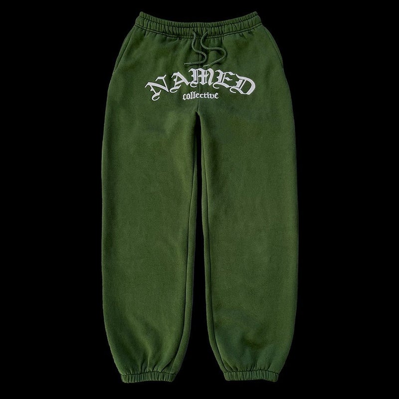 2023 Vintage Style Hip Hop Hoodie with Letter Embroidery green pants - Image 1
