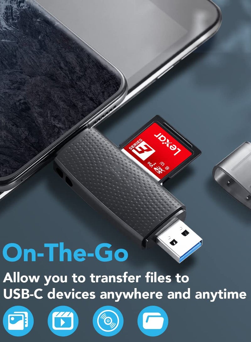 Excefore RW310 Memory Card Reader, USB 3.2 Gen 1 Up to 170MB/s Speeds 2 in 1 USB-C USB-A for SD/Micro SD/SDHC/SDXC Camera Card Reader Adapter, OTG Micro SD Card Reader for PC/Laptop/Smart Phone/Tablet  - Image 3