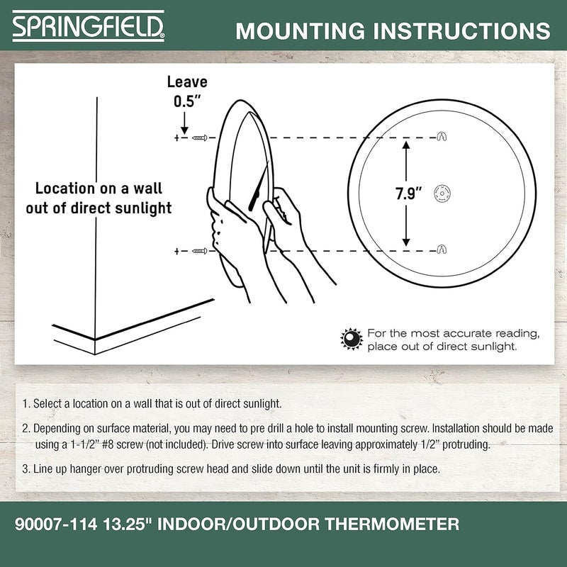 Springfield Indoor Outdoor Thermometer, Wireless Outdoor Thermometer with Large Numbers for Patio, Pool, and Indoor Areas, 13.25-Inch, Winter Deer - Image 5