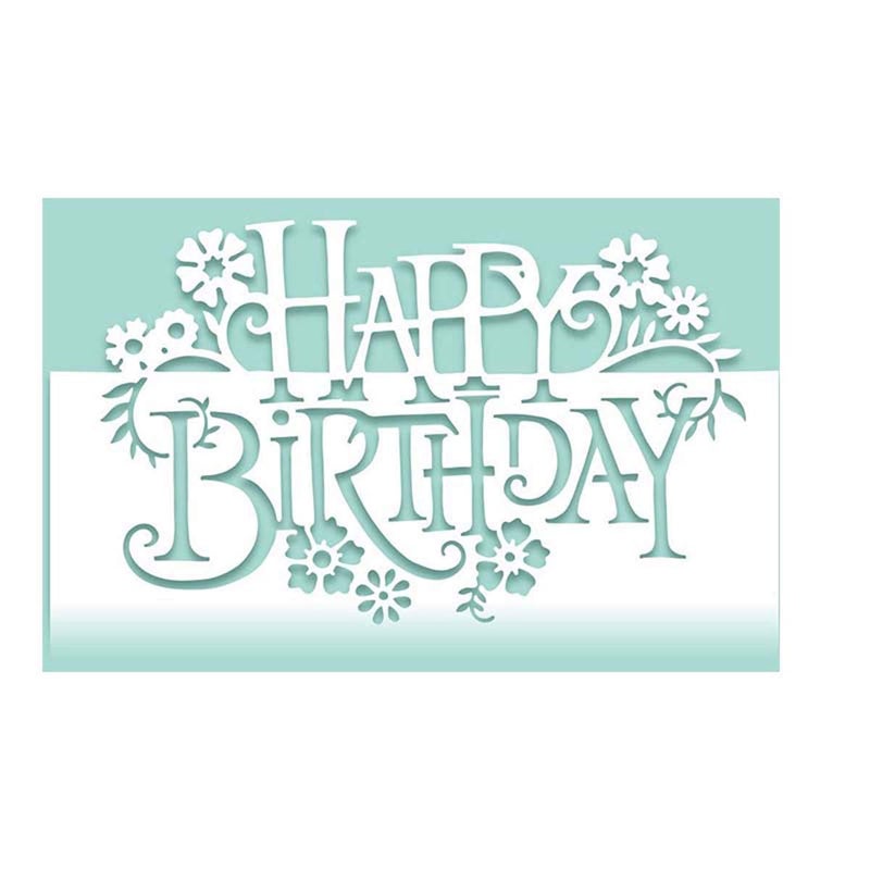 Cut-Out Mold Happy Birthday Metal Template Cutter for Scrapbooking Card Album Paper Card Crafts DIY Decoration