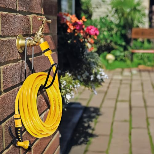 Yoniccal Garden Hose Holder Water Hose Hanger Wall Mounted,304Stainless Steel Solid Hose Hook Holds Up to 50Ft Garden Hose, Expandable Hose, Water Hose(Black Paint 1pcs) - Image 3