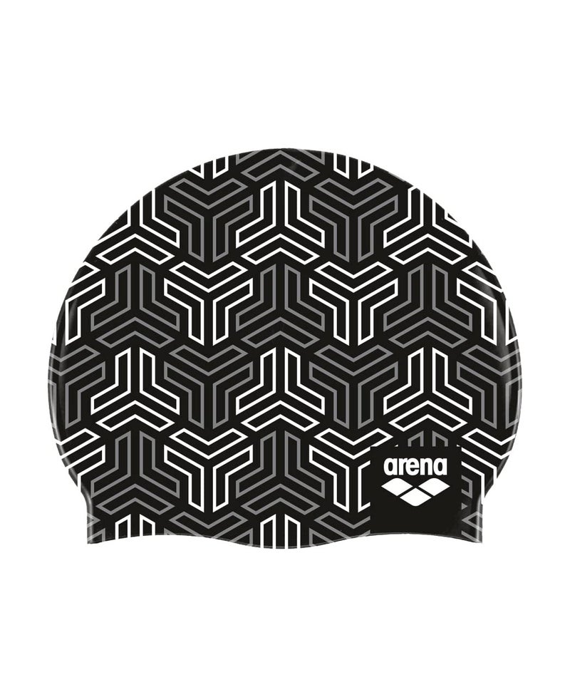 Arena Print 2 Unisex Silicone Swim Cap for Adults, Women and Men Intensive Training Comfortable Non-Slip Long Hair Swimming Hat, X - Image 1