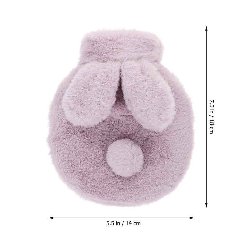 Mipcase Portable Hot Water Bag For Menstrual Cramps With Plush Cover PVC Explosion Proof Detachable Heating Pouch Compact Winter Accessory For Outdoor And Home Relief Grey Portable Water Bag - Image 3