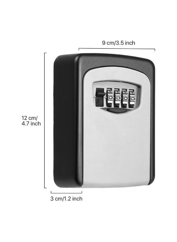 Durable Solid Cast Iron 4-Digit Code Access Key Safe Box Grey and Black 88 x 122 x 40 mm 321310 - Image 3