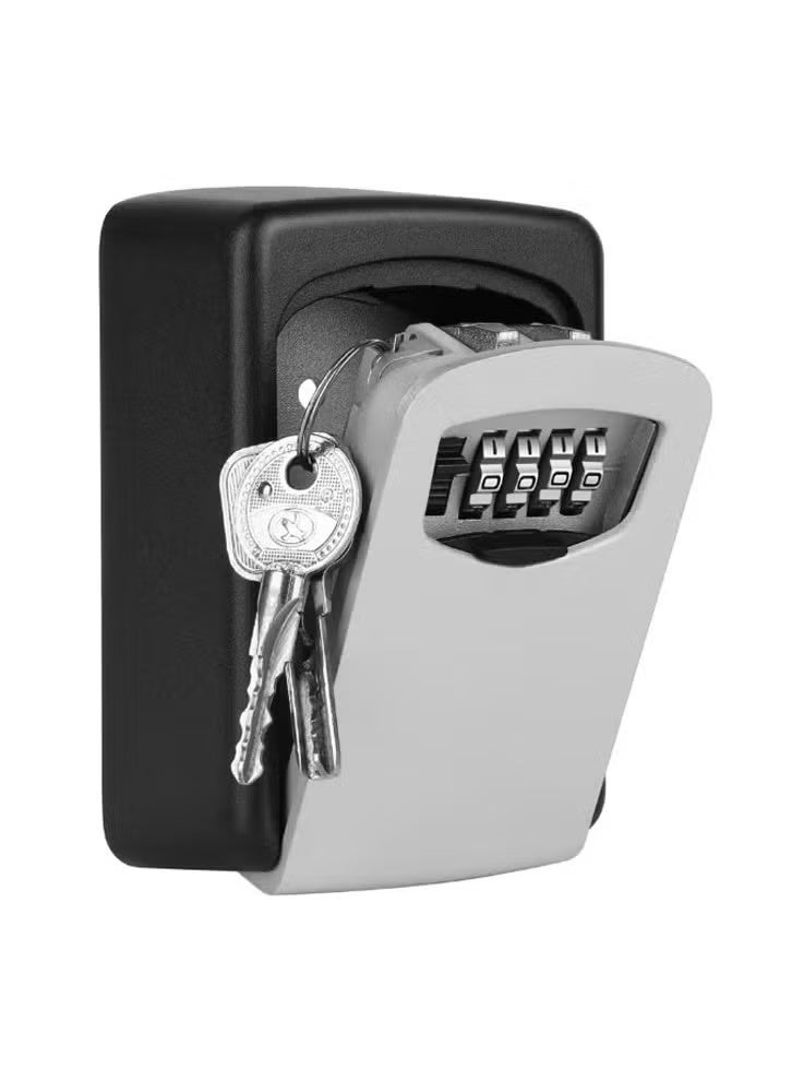 Durable Solid Cast Iron 4-Digit Code Access Key Safe Box Grey and Black 88 x 122 x 40 mm 321310 - Image 2