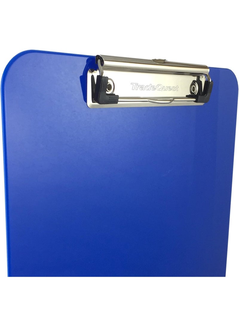 Trade Quest Plastic Clipboard Opaque Color Letter Size Low Profile Clip (Pack of 12) (Blue) - Image 5