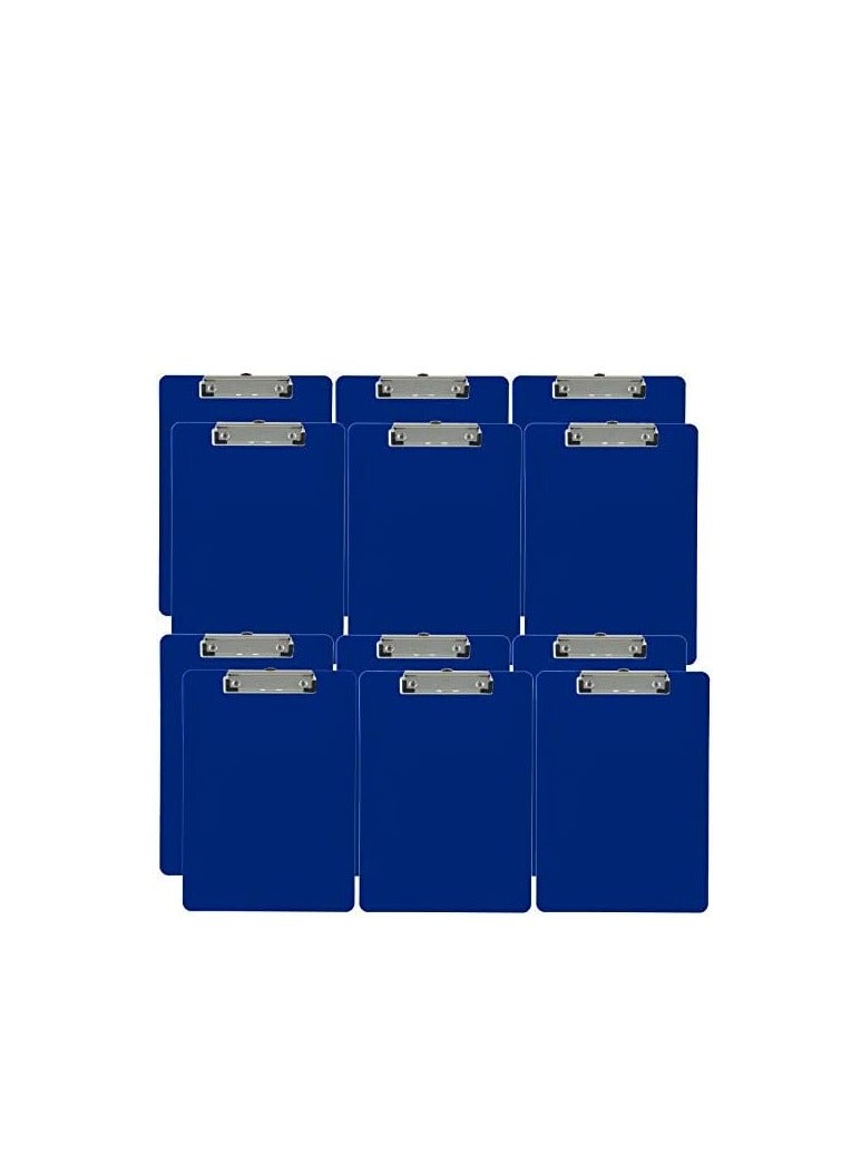 Trade Quest Plastic Clipboard Opaque Color Letter Size Low Profile Clip (Pack of 12) (Blue) - Image 1