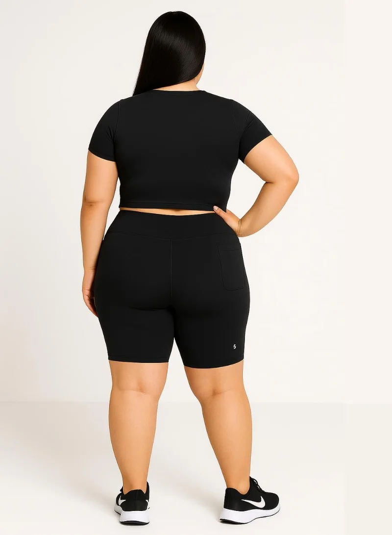 Moveletix High Waisted Women's Active Shorts with Pocket and Airpod slot - Plus Size