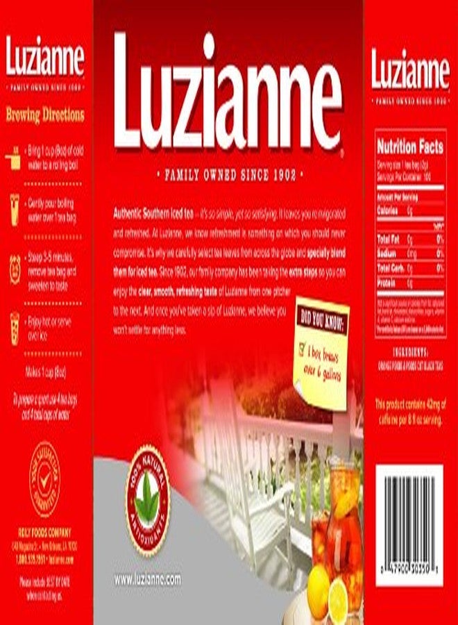 Luzianne أكياس شاي لوزيان المثلج، غير محلى، 400 كيس شاي (4 علب، كل علبة تحتوي على 100 كيس)، مزيج خاص للشاي المثلج، مشروب صيفي منعش وشفاف مثالي للنزهات المنزلية - Image 2